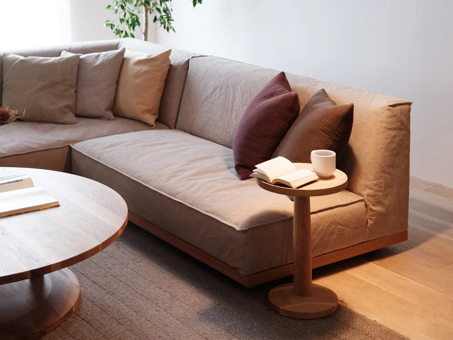 PIATTA Canvas Armless Sofa W143 | Oak Wood