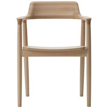 Hiroshima Arm Chair Wooden Seat Dining Chair | Beech Wood
