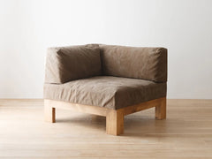 STABILE Canvas Corner Sofa | Pine Wood