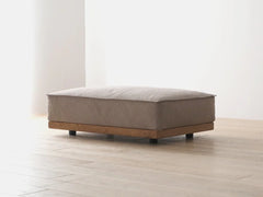 PIATTA Canvas Ottoman W87 | Oak Wood
