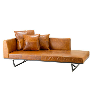 FLAT Leather Couch Sofa W1800