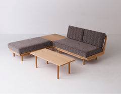 Geppo Progress Two Seater and Coffee Tables Set | Oak Wood