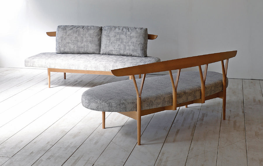 SCOP SLEEP Rectangular Two Seater Sofa | Oak Wood