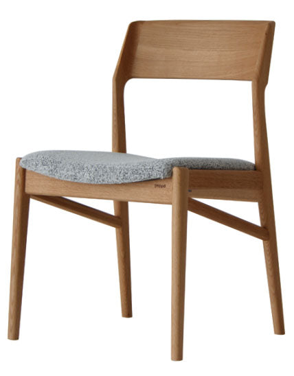 Geppo Seed Fabric Cushioned Side Chair | Oak Wood