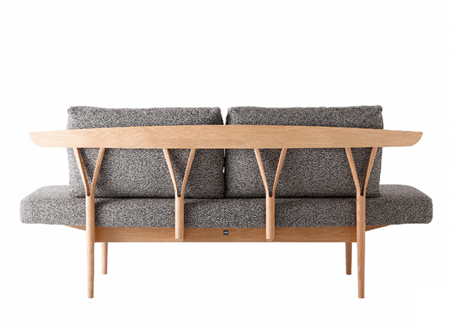 SCOP SLEEP Rectangular Three Seater Sofa | Oak Wood