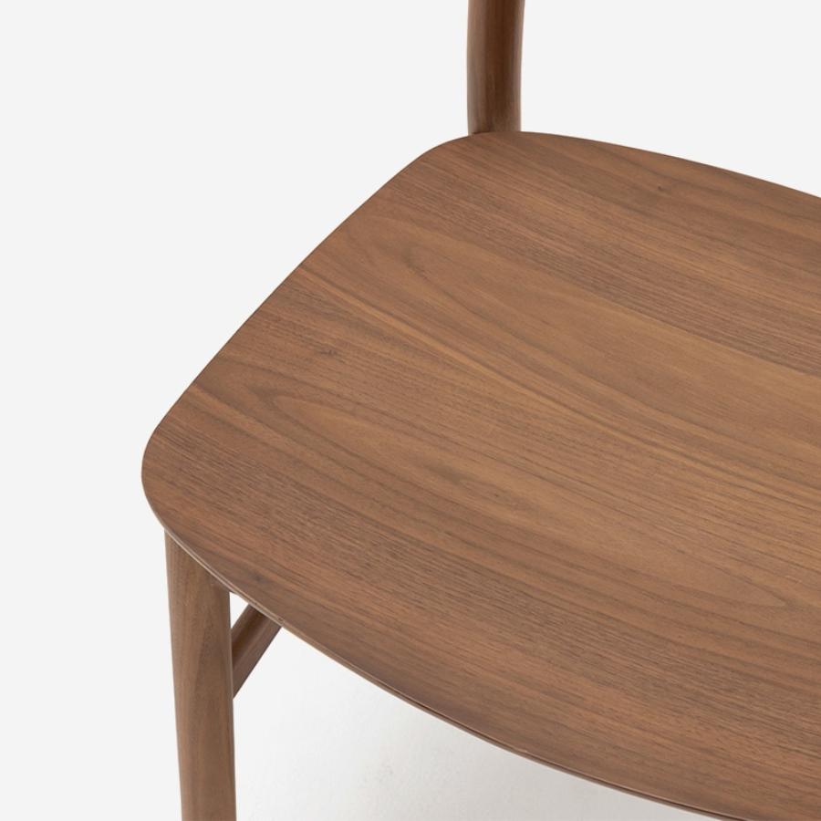 SOUP Collection | Alpha Walnut Dining Armless Chair with Wooden Seat