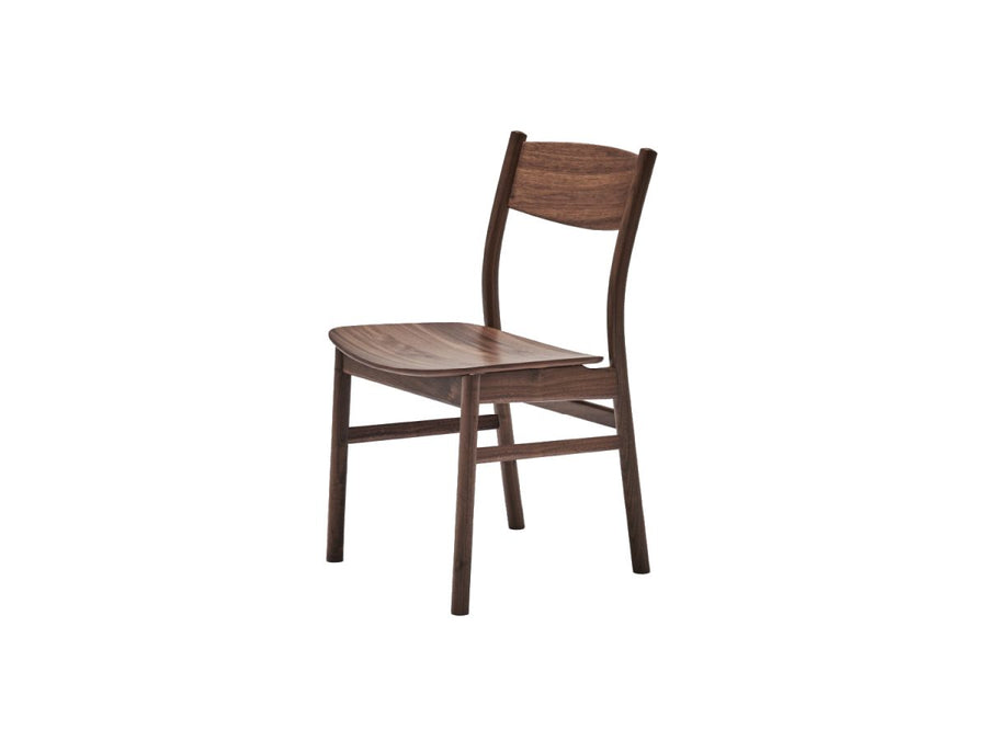 SOUP Collection | Beta Walnut Dining Armless Chair with Wooden Seat