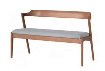 Geppo Seed Fabric Cushioned Bench | Oak Wood