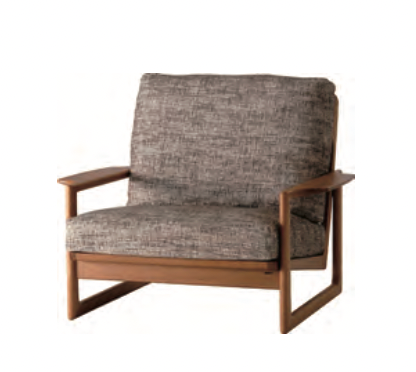 Geppo Seed Single Seater Sofa | Walnut Wood