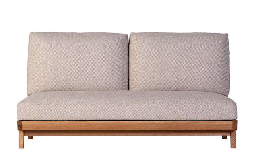 White Wood | W1800 Leather Sofa and Lounge Chaise Set | Oak Wood