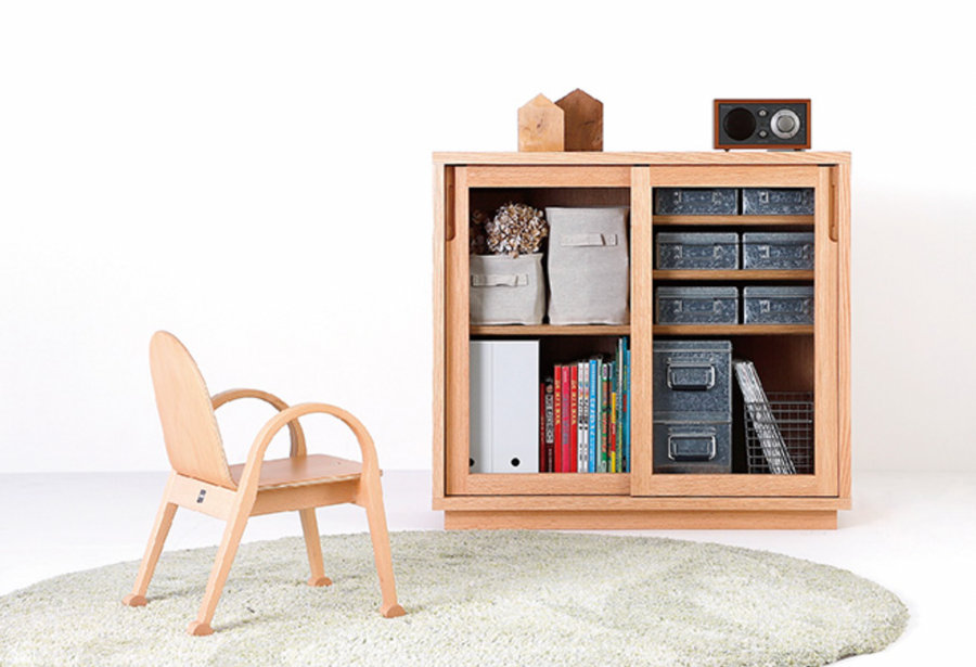 ac-cent SUU Sliding Glass Door Sideboard | Oak Wood