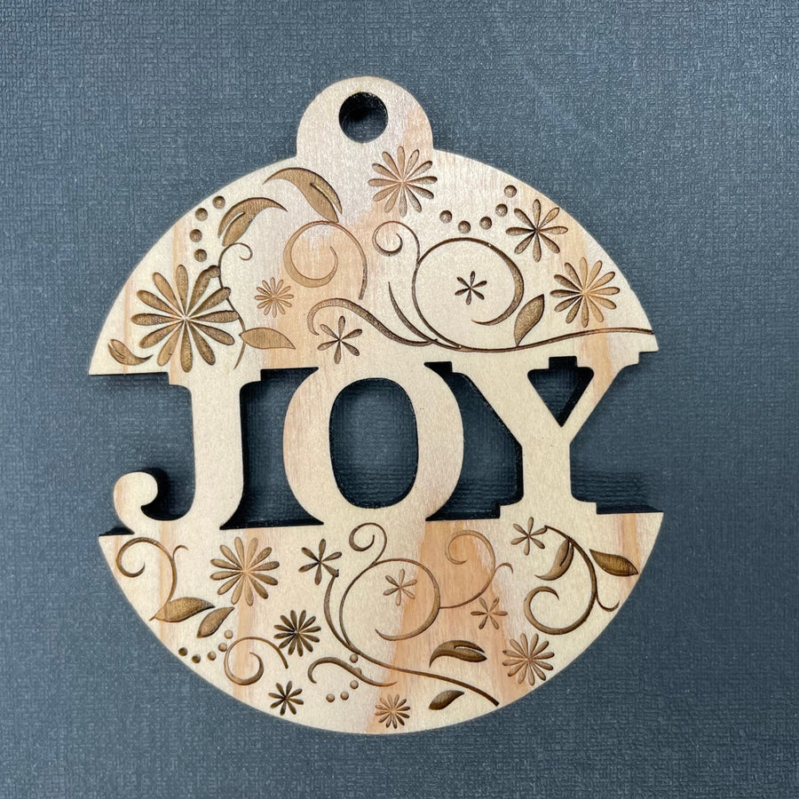 Cedar Christmas Ornament - JOY