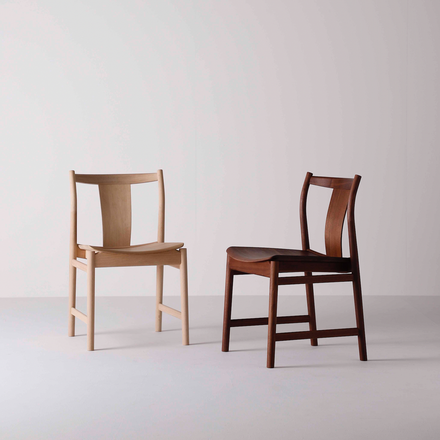 Chorus Wooden Seat Armless Dining Chair | Walnut Wood