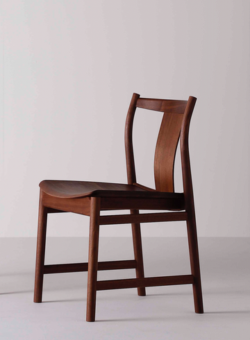 Chorus Wooden Seat Armless Dining Chair | Walnut Wood