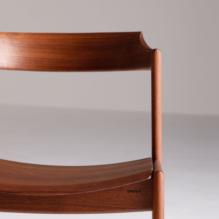 Geppo Seed Dining Chair Wooden Seat | Walnut