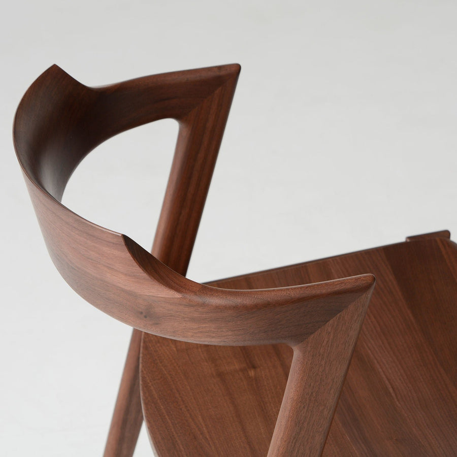 Geppo Seed Dining Chair Wooden Seat | Walnut