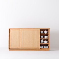 ac-cent SUU Sliding Wooden Door Sideboard | Oak Wood