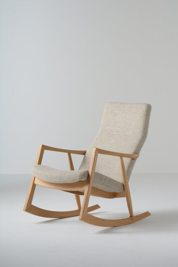 White Wood Rocking Chair | Fabric