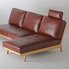 White Wood CARVE Couch Sofa | Leather
