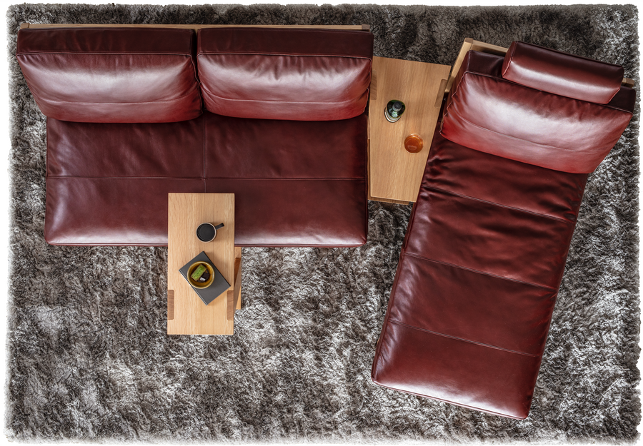 White Wood CARVE Couch Sofa | Leather