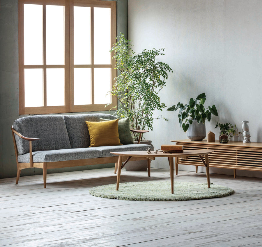 White Wood Sofa | Three Seater