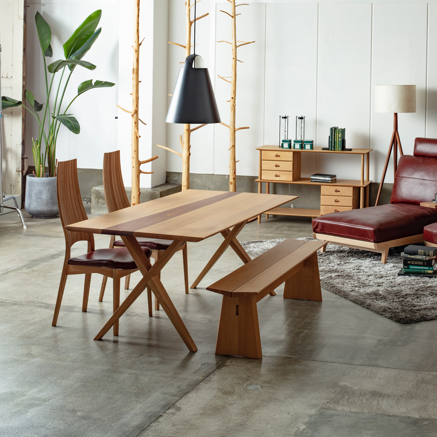 White Wood Dining Table 2-Legs