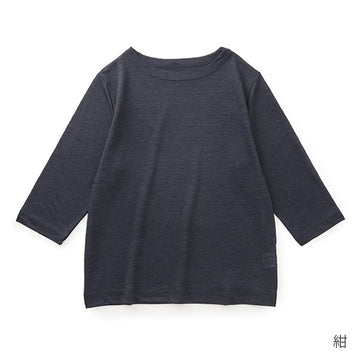 Black Linen T-Shirt 3/4 Sleeves - atomi shop