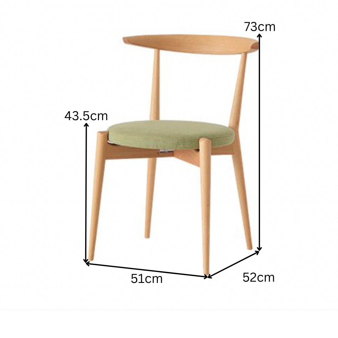 Forms Fabric Cushioned Stackable Dining Chair | Oak Wood – atomi pte ltd