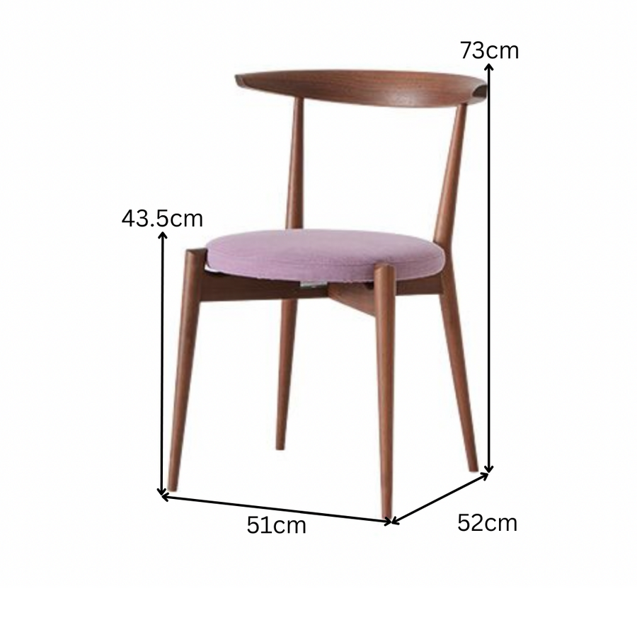 Forms Fabric Cushioned Stackable Dining Chair | Walnut Wood