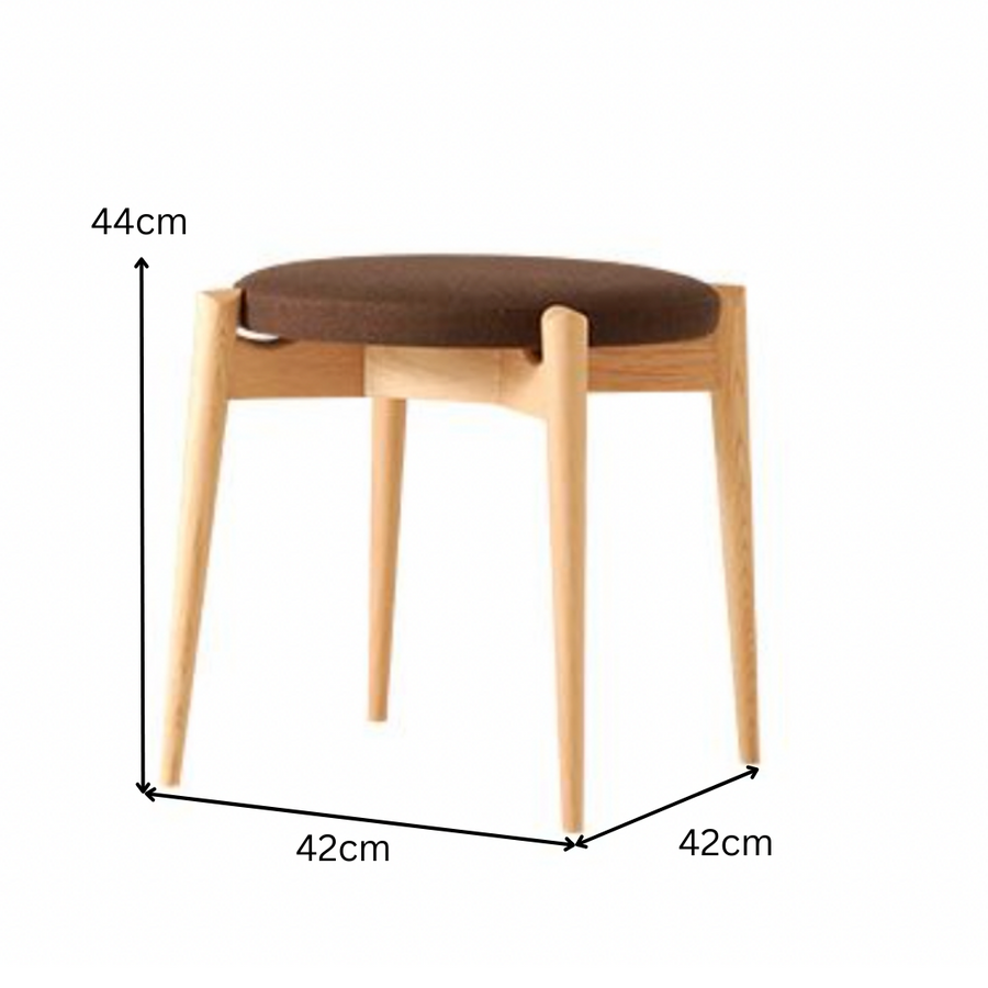 Forms Fabric Cushioned Stackable Stool | Oak Wood