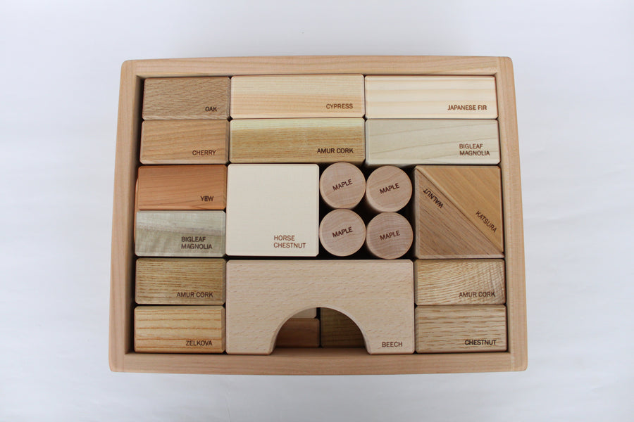Wooden Building Blocks Box