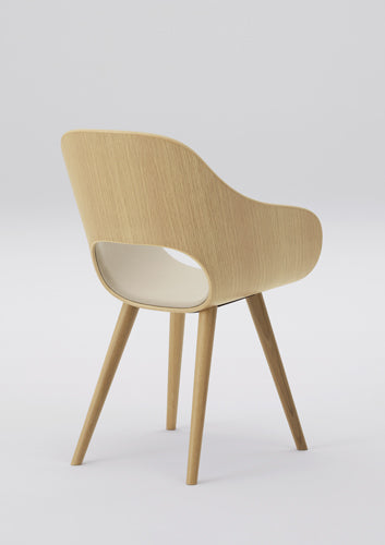 Roundish Arm Chair- Cushioned Seat - atomi shop