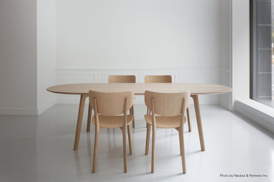 Roundish Chair Wooden Seat Dining Chair | Beech Wood