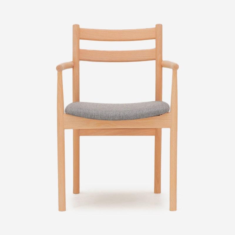 SOUP Collection | Alpha Oak Dining Armchair with Grey Fabric Cushion Seat