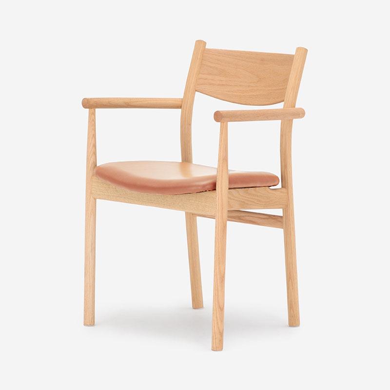 SOUP Collection | Beta Oak Dining Armchair with Camel Natural Leather Seat