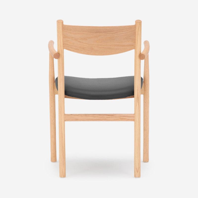 SOUP Collection | Beta Oak Dining Armchair with Black Synthetic Leather Seat