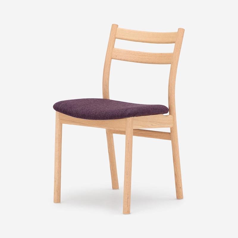 SOUP Collection | Alpha Oak Dining Armless Chair with Purple Fabric Cushion Seat