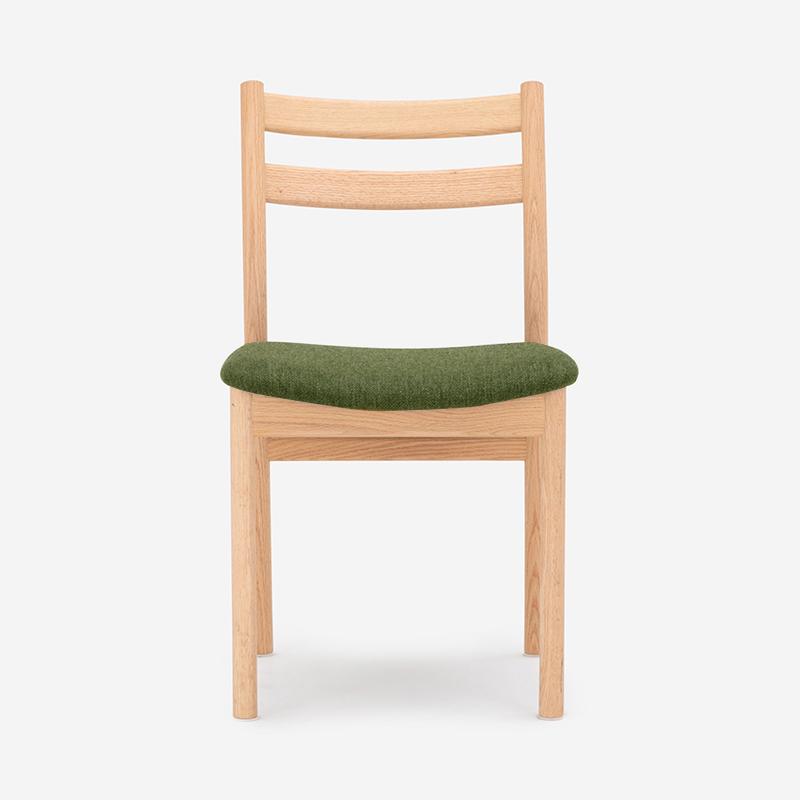 SOUP Collection Alpha Walnut Dining Armless Chair | Green Fabric Cushion Seat