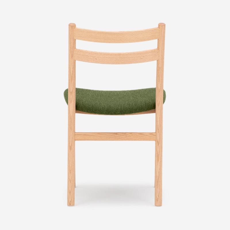 SOUP Collection | Alpha Oak Dining Armless Chair with Green Fabric Cushion Seat