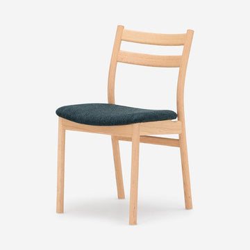 SOUP Collection | Alpha Oak Dining Armless Chair with Denim Blue Fabric Cushion Seat