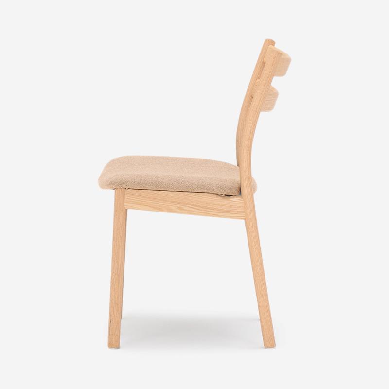 SOUP Collection | Alpha Oak Dining Armless Chair with Khaki Brown Fabric Cushion Seat