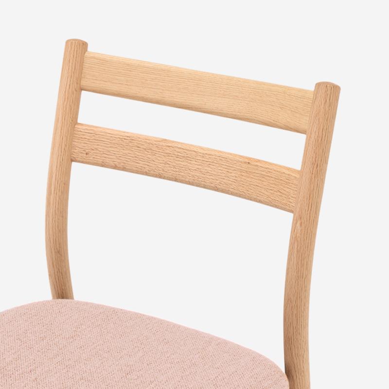 SOUP Collection | Alpha Oak Dining Armless Chair with Pink Fabric Cushion Seat