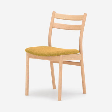 SOUP Collection | Alpha Oak Dining Armless Chair with Mustard Yellow Fabric Cushion Seat