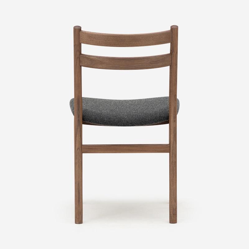 SOUP Collection | Alpha Walnut Dining Armless Chair with Charcoal Grey Fabric Cushion Seat