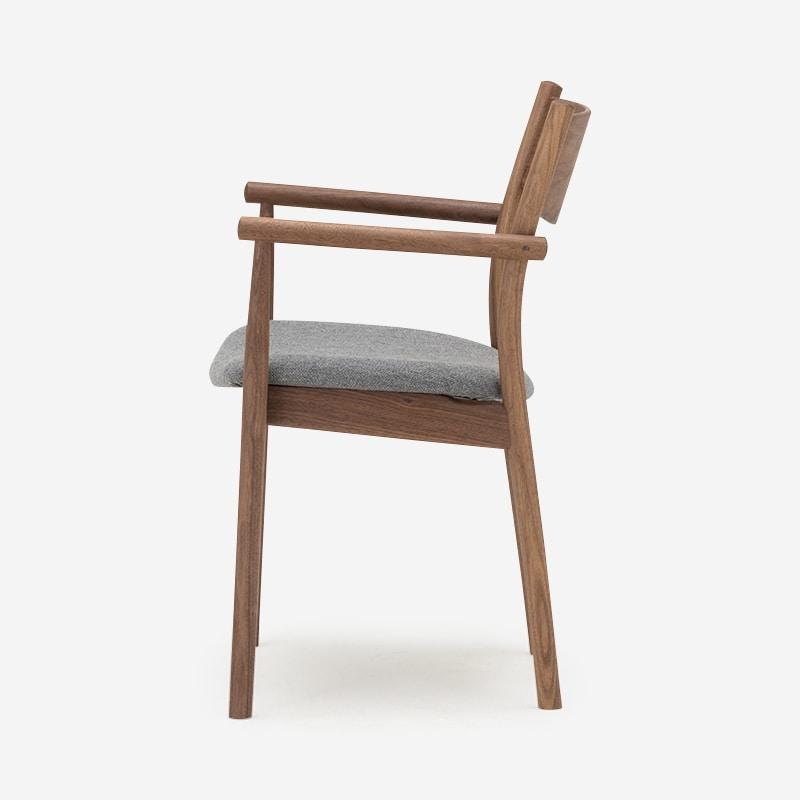 SOUP Collection | Beta Walnut Dining Armchair with Grey Fabric Cushion Seat