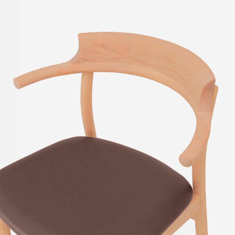 SOUP Collection | Gamma Oak Dining Armchair with Natural Leather Seat (Brown)