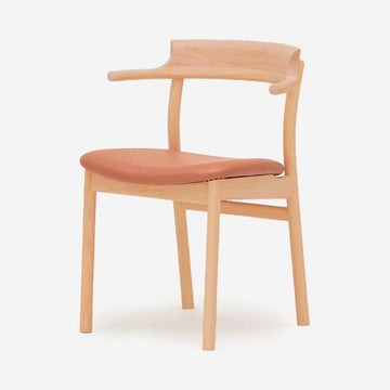 SOUP Collection | Gamma Oak Dining Armchair with Natural Leather Seat (Camel)