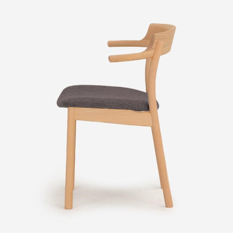 SOUP Collection | Gamma Oak Dining Armchair with Cocoa Brown Fabric Cushioned Seat