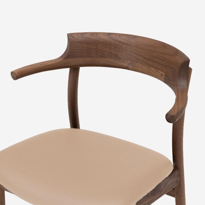 SOUP Collection | Gamma Walnut Dining Armchair with Synthetic Leather Seat (L-2567)
