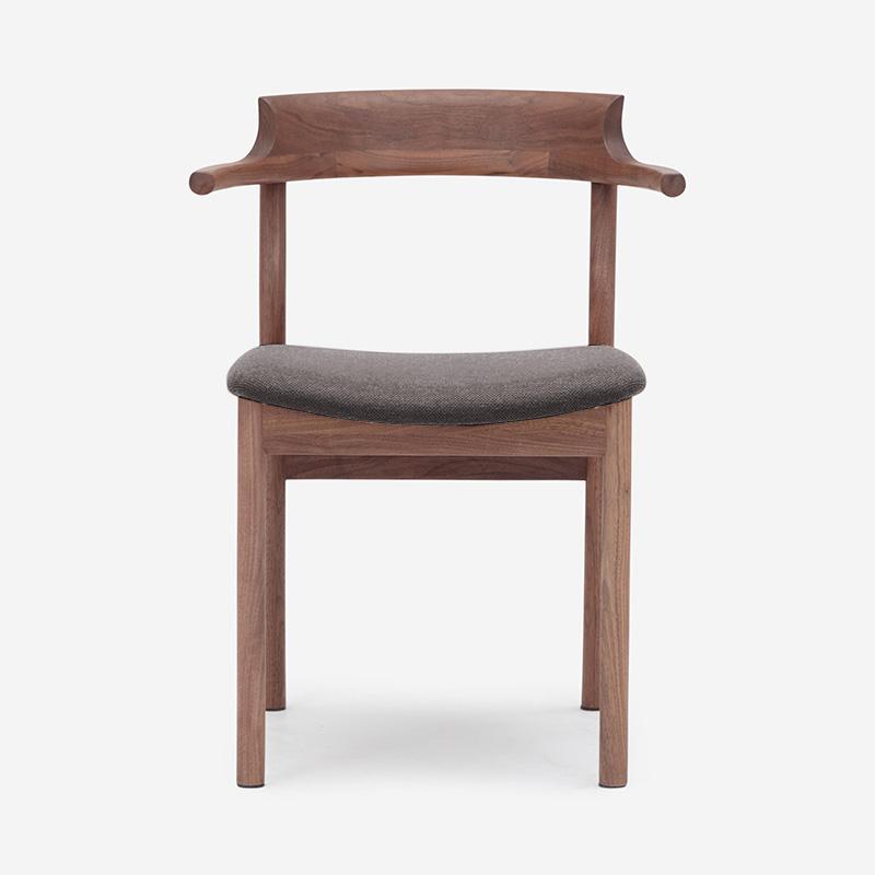 SOUP Collection | Gamma Walnut Dining Armchair with Fabric Cushioned Seat (NC-013)